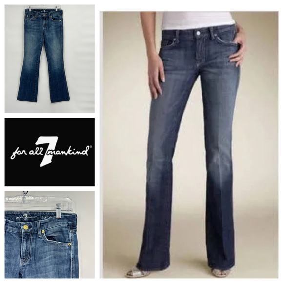 7 For All Mankind Denim - 7 For All Mankind A Pocket Bootcut‎ Jeans Womens Size 27 Dark Wash Denim